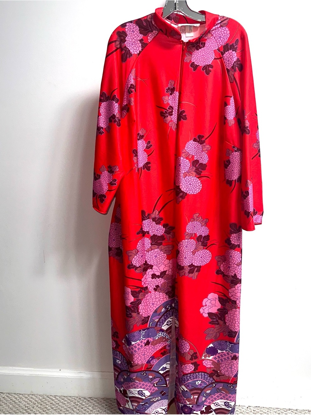 1970s Japanese floral kimono lounger